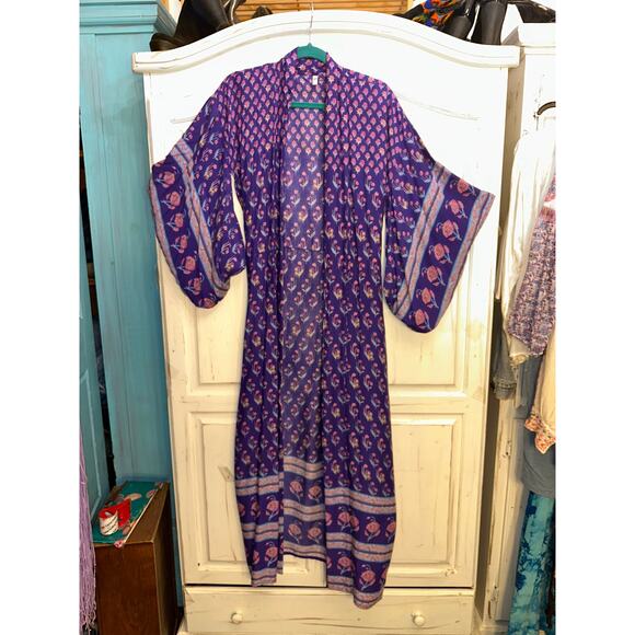 NWOT SPELL BOHEMIAN ROYALE PURPLE KIMONO ROBE OSFA - Picture 4 of 8